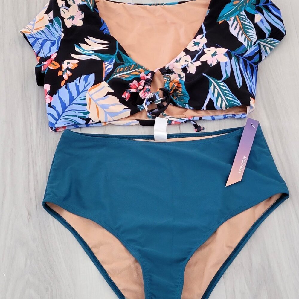 MolyBell Women's Floral 2 Piece Bikini Swimsuit Medium NWT